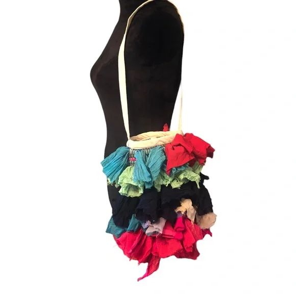 Recycled Kantha Wine Bag Purse - Picture 7 of 12